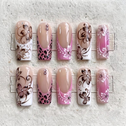 Vintage Floral Press-On Nails