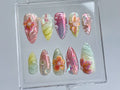Secret Garden Long Almond Press On Nails, Stunning 3D Floral On Fake Nails, Custom 3D