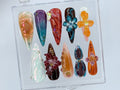Custom Flower Fairycore Nails, Press On Nails Almond, Dreamy 3D Orchad Floral Press-Ons
