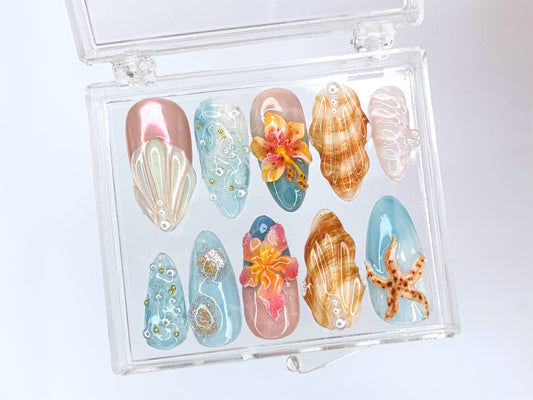 Tropical Ocean Press On Nails OB33L