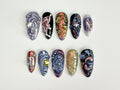 Galactic 3D Press On Nails, Handcrafted Press On Nails with Cosmic and Star Designs