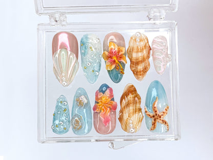 Tropical Ocean Press On Nails OB33L