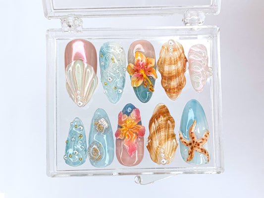 Tropical Ocean Press On Nails OB33L
