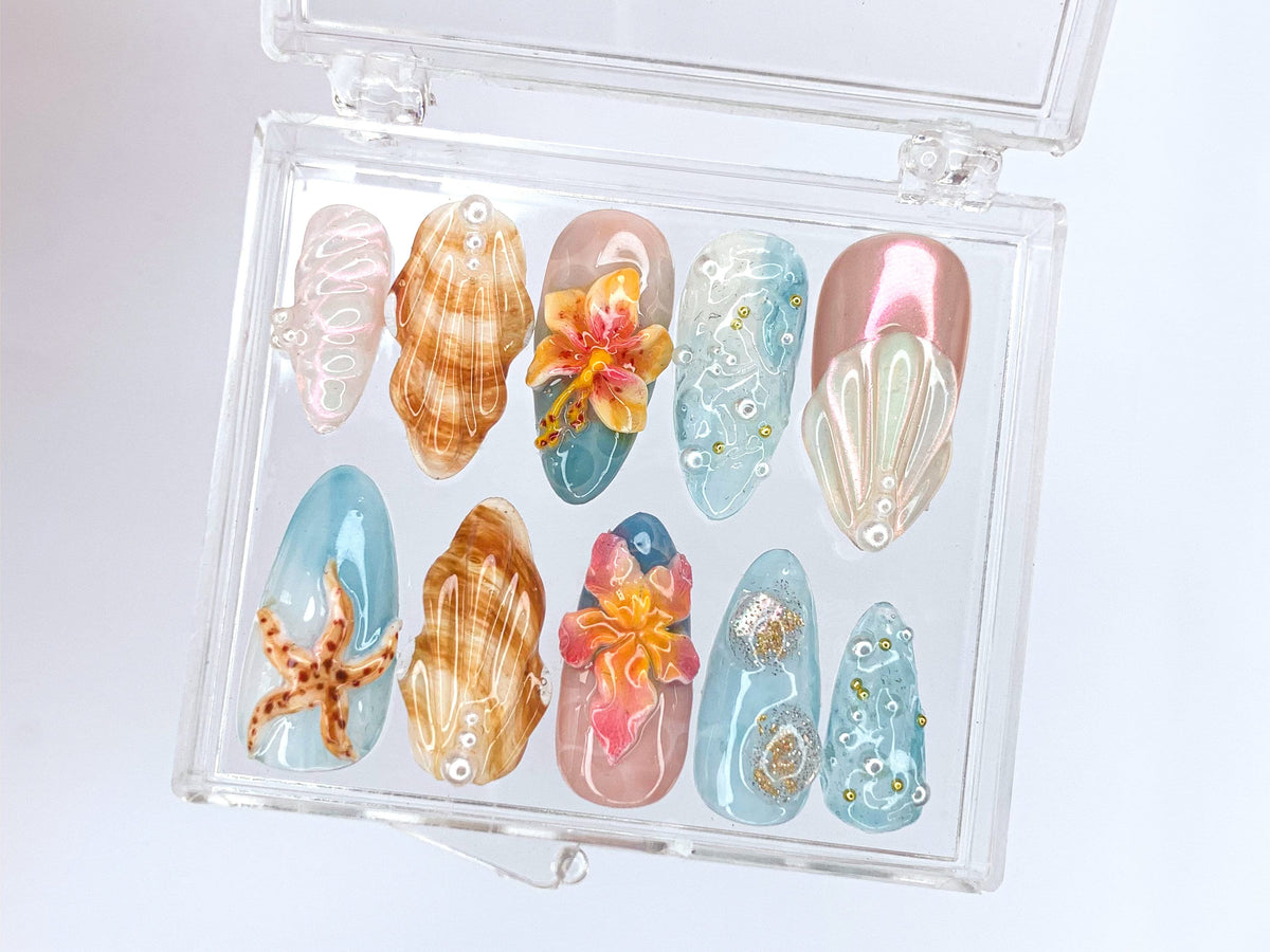 Tropical Ocean Press On Nails OB33L