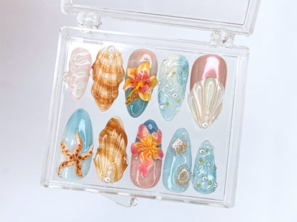 Tropical Ocean Press On Nails OB33L