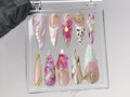Luxurious butterfly Press On Nails, Stunning 3D Floral On Fake Nails, French Tips Nail