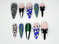 Striped Gothic Press-On Nails  |Striped Gothic Press-On Nails | Striped Gothic Press-On Nails  | 3D GelxNail | JC587L