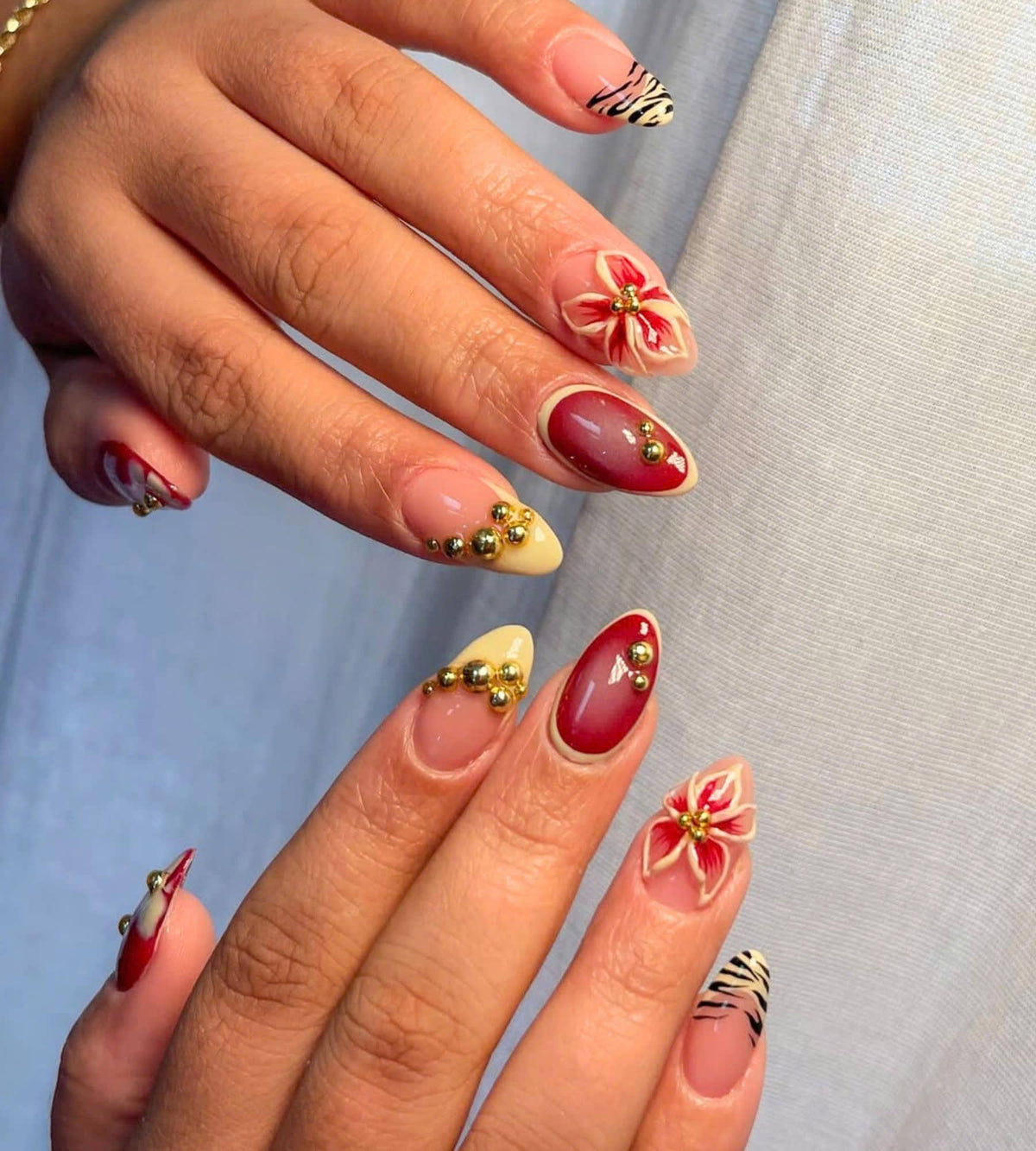 Orchard Flower Press On Nail Short Nails, Autumn Bloom Fake Nails, Custom Hand Painted Acrylic Nail, Floral Nails, Dreamy Nails, 3D Nails.