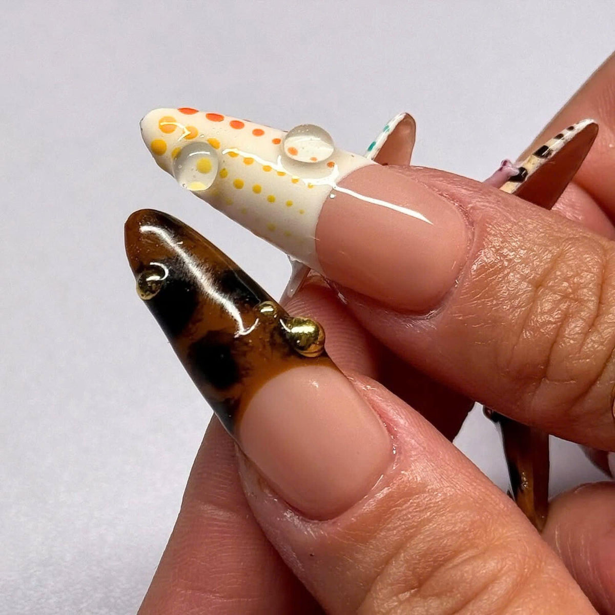 Orchard Flower Press On Nail Almond Nails, Autumn Bloom Fake Nails with French Tips, Cheetah Nails, Floral Nails, Dreamy Nails, Cherry Nails
