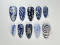 Cosmic Dreamer Press On Nails By SevenNailArt | Starry Night Nail Design | Moon Phases & Constellations Nail Art | Galaxy Aesthetic |JC718HC