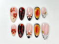 Brown Tortoise Shell Press On Nails | Zebra, Tiger Tip Nail Art | Safari Inspired Nail Art | Zebra Animal Kawaii Nails |Luxury Nails|JB797YK