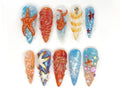 Ocean Galaxy Fantasy Press On Nails | Tropical Beach Designs With Starfish Nail Art | Summer Handmade Nails |Inspo: @angrybunnynails|JB777YC