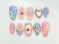 Sweet Creamy Press On Nails | Sweet Dessert-Inspired Nails | 3D Pastel Icing & Cream Nail Art | Handmade Cute Birthday Nails | JB808HC