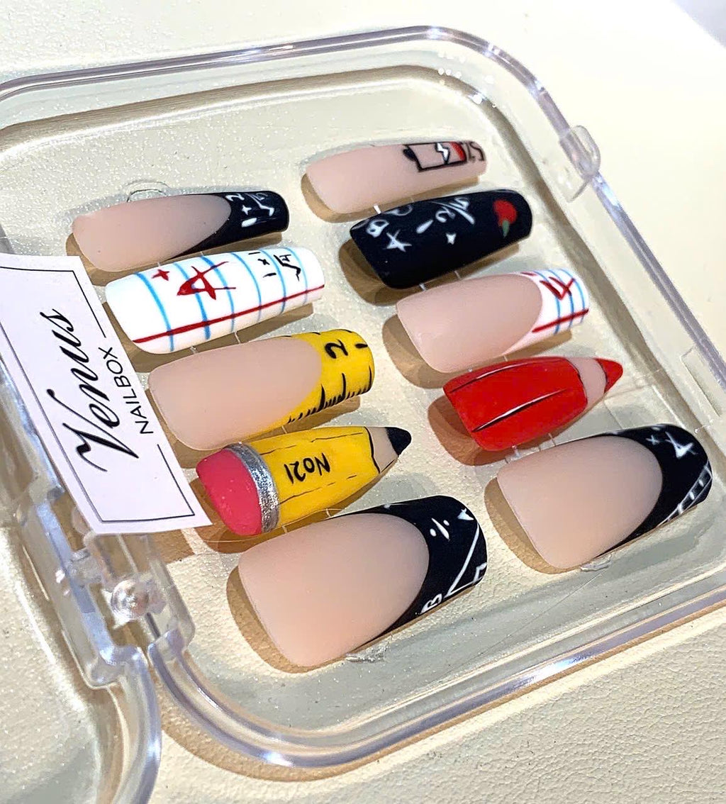 Back to School Press On Nails: Handmade Classroom Design