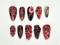 Horror Halloween Press On Nails | 3D Bloody Body Art Nails | Halloween Skeleton & Flesh Nail Set | Grunge Monster Horror Nails | JB979HC