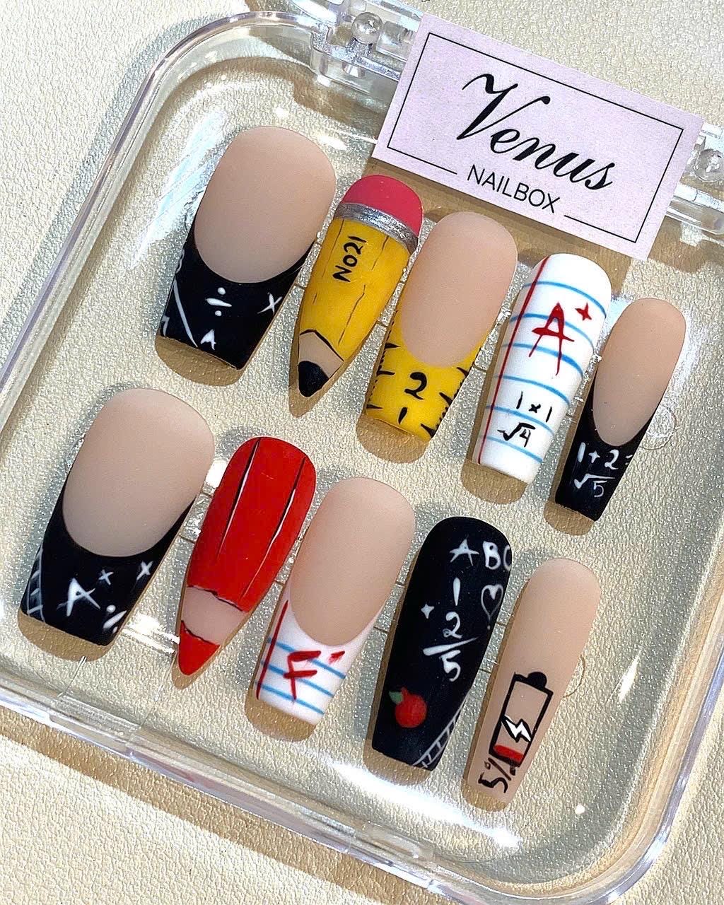 Back to School Press On Nails: Handmade Classroom Design