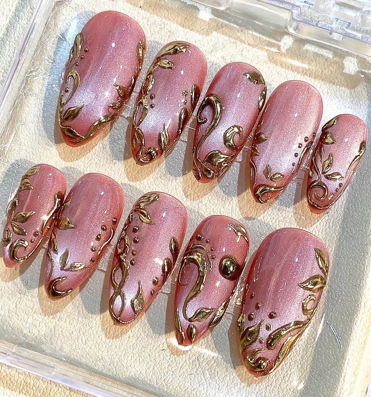 Galaxy Ombre Press On Nails: Handmade Gradient Neon Fake Nail Set