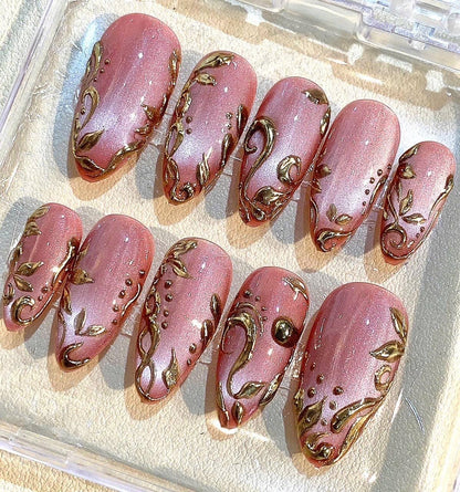 Galaxy Ombre Press On Nails: Handmade Gradient Neon Fake Nail Set