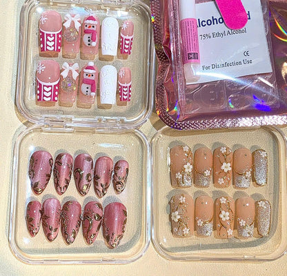 Galaxy Ombre Press On Nails: Handmade Gradient Neon Fake Nail Set