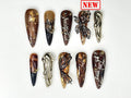 Autumn Butterfly Press On Nails |  Luxury Handmade Brown Nails | Nature Inspired Stiletto Press Ons | Elegant Butterfly Design | JB168HC