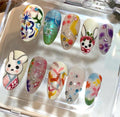 Kawaii Bunny Press On Nails – Japanese Kimono Nail Set