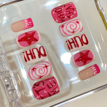 Y2K Pop Art Press On Nails – Barbie Pink Retro Nail Set