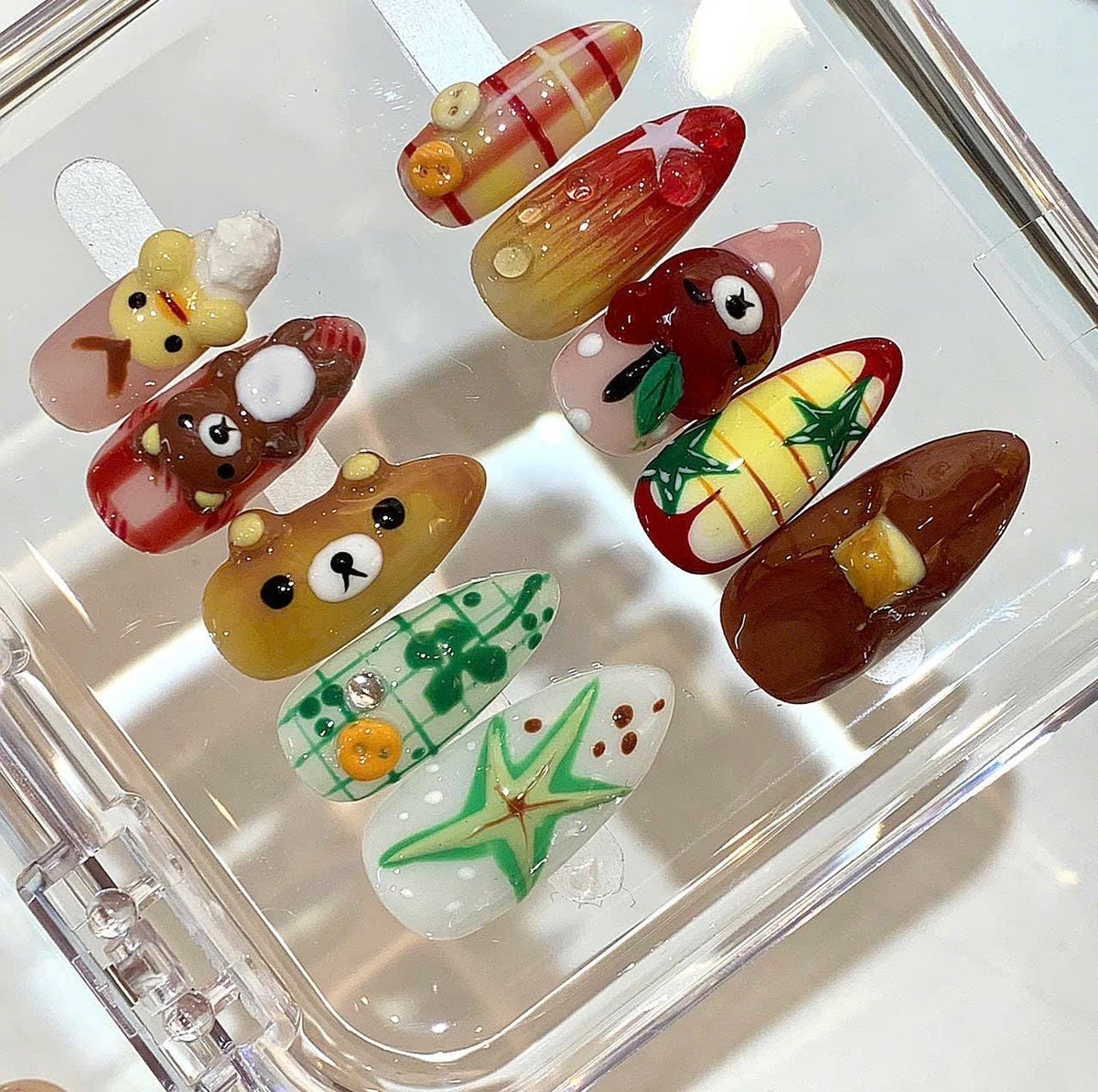 Kawaii 3D Animal Press On Nails | Handmade Cartoon Nail Art
