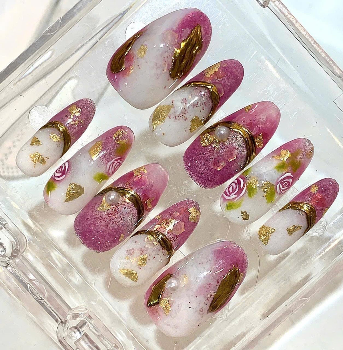 Purple Gold Rose Nails | Luxury Press On Nails