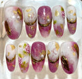Purple Gold Rose Nails | Luxury Press On Nails