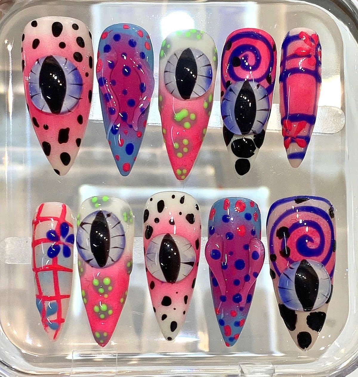 Creepy Monster Eye Press On Nails | Y2K Gothic Nail Set