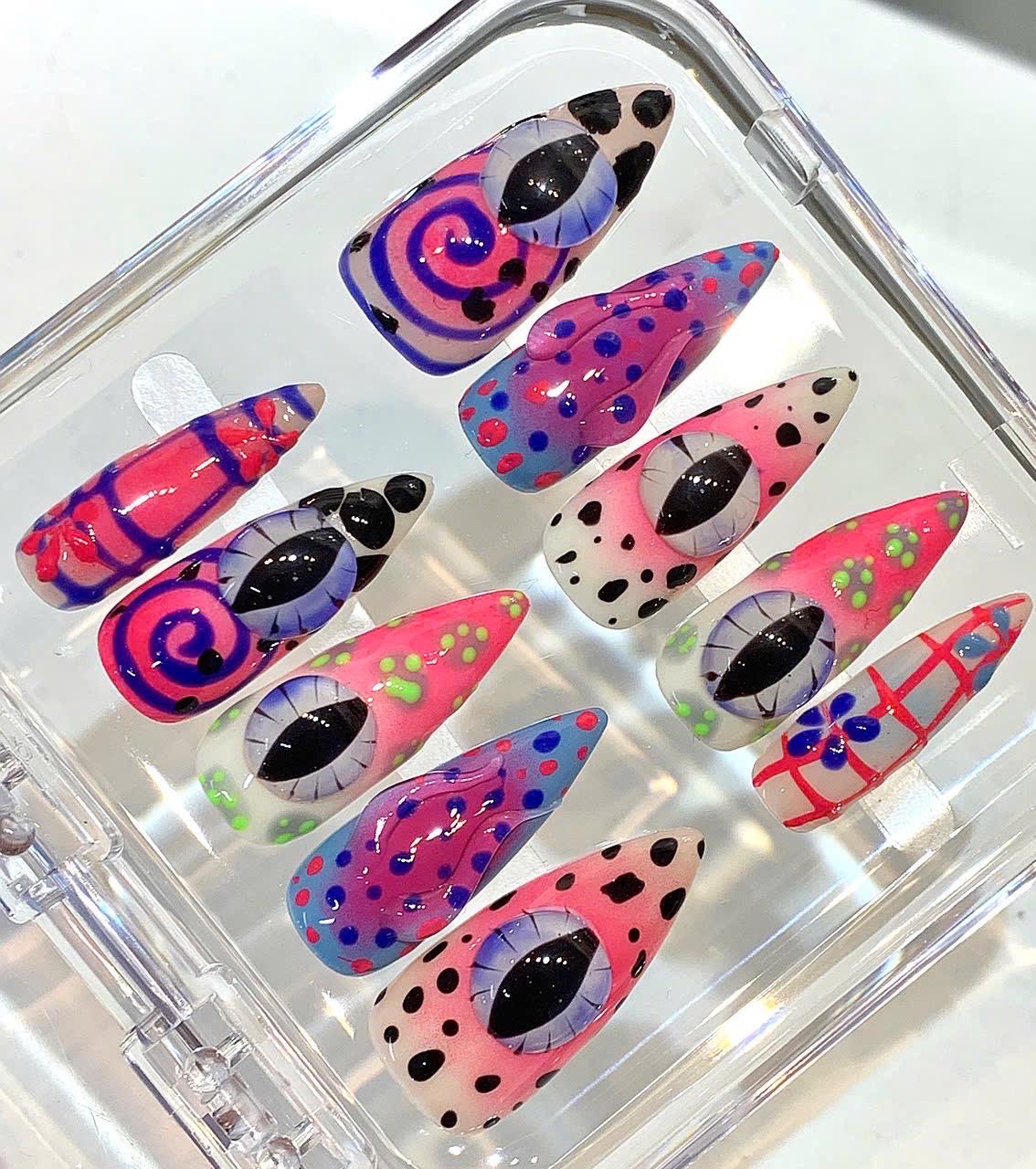 Creepy Monster Eye Press On Nails | Y2K Gothic Nail Set