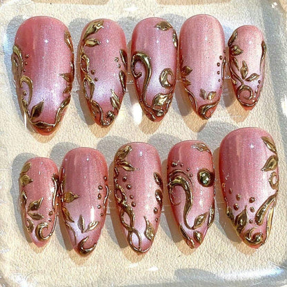 Galaxy Ombre Press On Nails: Handmade Gradient Neon Fake Nail Set