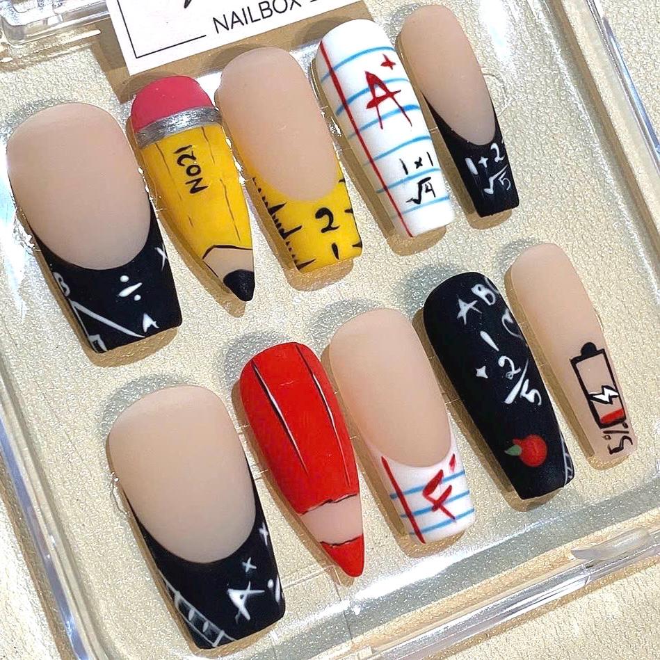 Back to School Press On Nails: Handmade Classroom Design