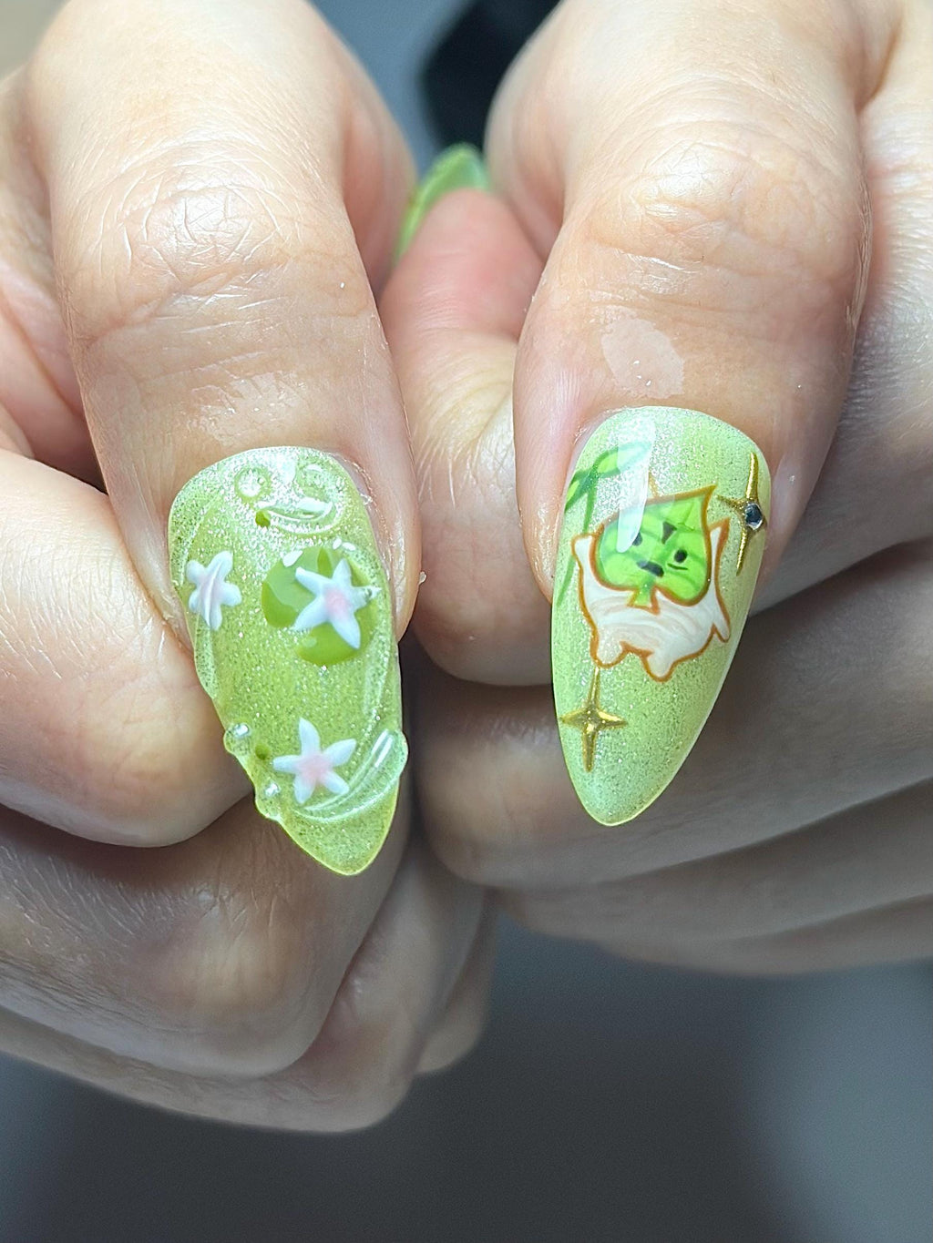 Korok Forest Press On Nails | Legend of Zelda Inspired Fantasy Nail Art| JB325HC