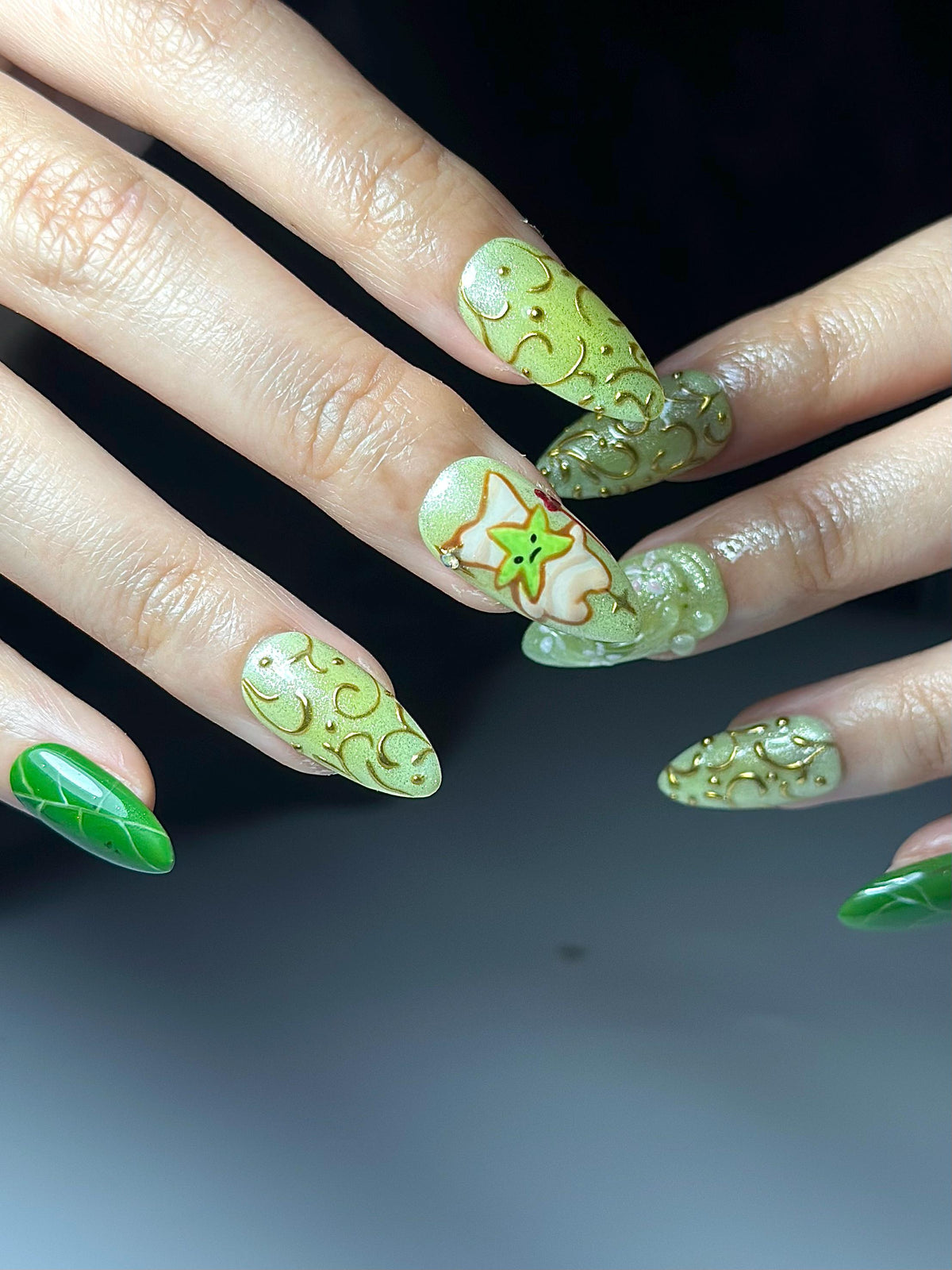 Korok Forest Press On Nails | Legend of Zelda Inspired Fantasy Nail Art| JB325HC