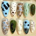 Earth Tone Polka Dot Press On Nails: Abstract Nature Design