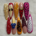 3D Fruit Kawaii Press On Nails, Handmade Strawberry Lemon Grape Nail Designs, Cute Summer Nails