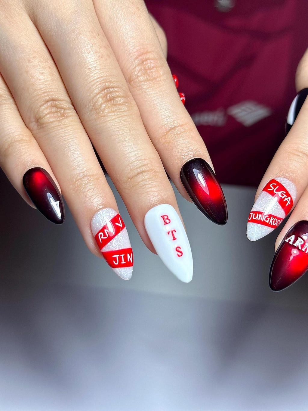 Kpop Concert Press On Nails | Pop Idol Inspired Nail Art | Glossy Stage Aesthetic Nails | Edgy Music Fan Press Ons | Handmade Nails| JB385HK