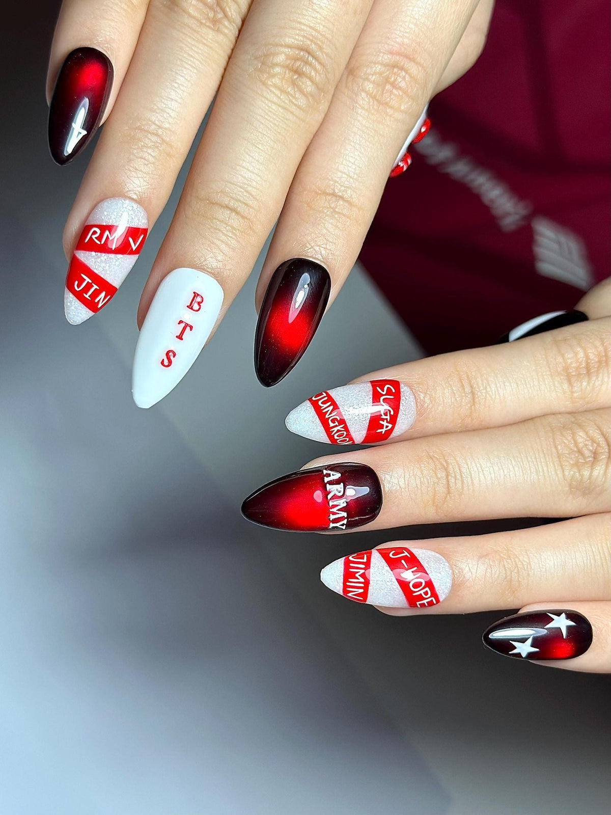 Kpop Concert Press On Nails | Pop Idol Inspired Nail Art | Glossy Stage Aesthetic Nails | Edgy Music Fan Press Ons | Handmade Nails| JB385HK