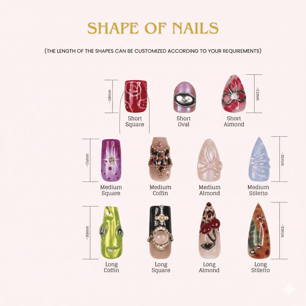 Fairycore Mermaid Press on Nails, 3D Seashell Pearl Ocean Art