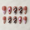 Pink Birthday Press On Nails, 3D Coquette Bow Nail Art, Handmade Reusable Nails, Custom 22nd Birthday Nail Set