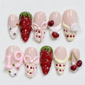 Birthday Cake Press On Nails: Strawberry Kawaii Nail Set