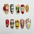 Kawaii Apple Press On Nails | Music Note Nails, Ladybug Clover Nails, Cute Storybook Nail Set, Handmade Gift for Women  JB441L