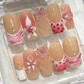 3D Butterfly Press On Nails – Floral Pearl Handmade Nail Art