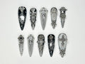 Gothic Silver Sword Press On Nails | 3D Cross & Dagger Nail Art | Handmade Dark Fantasy Nails | Medieval Armor Inspired Press Ons | JB159HK