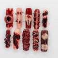 Gore Vampire Press On Nails | Spooky Macabre Aesthetics | Dark Y2K Long Coffin | Blood Dripping Teeth Nail | Edgy 3D Goth Art Nail
