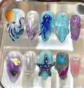 Ocean Press On Nails | 3D Mermaid Jelly Nails