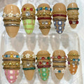 3D Press On Nails, Rhinestone Polka Dot Harajuku Nail Set, Reusable False Nails