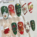 3D Christmas Press On Nails – Gingerbread, Tree, Candy Cane