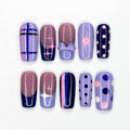 Pony Inspired Press On Nails, Purple Pastel Nails, Cute Magical Star Nail Art, Y2K Handmade Press Ons  | JC665WI